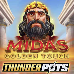El logo de la Midas Golden Touch Thunderpots Tragaperras