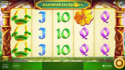 El logo de la Rainbow Jackpots Maquina Tragamonedas