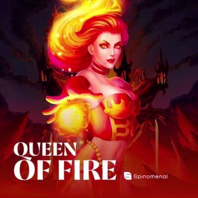 El logo de la Queen Of Fire Maquina Tragamonedas