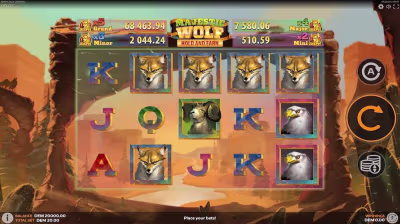 El logo de la Majestic Wolf Maquina Tragamonedas