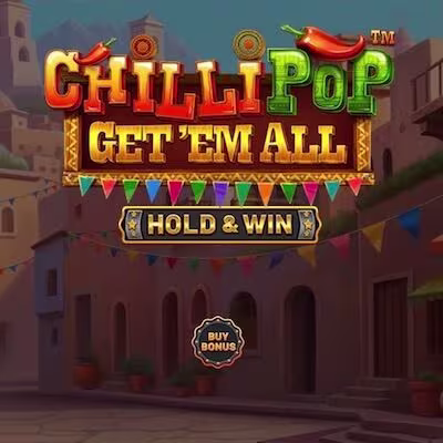 El logo de la Chilli Pop Get ‘Em All Maquina Tragamonedas