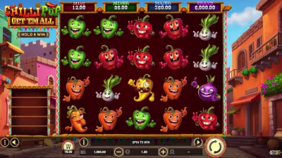 El logo de la Chilli Pop Get ‘Em All Maquina Tragamonedas