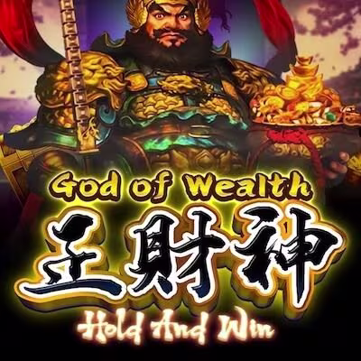 El logo de la God of Wealth: Hold and Win Maquina Tragamonedas