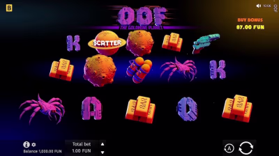 El logo de la OOF The Goldmine Planet Maquina Tragamonedas