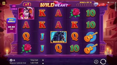 El logo de la Wild Heart Maquina Tragamonedas