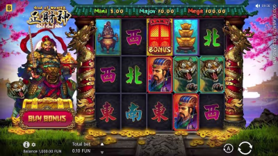 El logo de la God of Wealth: Hold and Win Maquina Tragamonedas