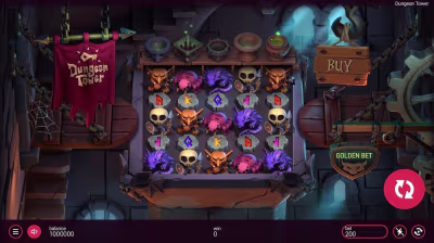 El logo de la Dungeon Tower Maquina Tragamonedas