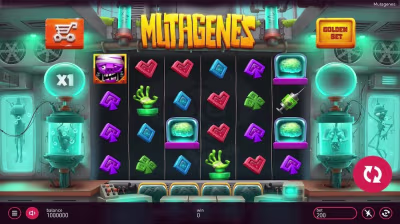 El logo de la Mutagenes Maquina Tragamonedas