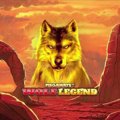 El logo de la Wolf Legend Megaways Maquina Tragamonedas