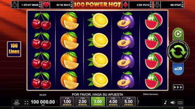El logo de la 100 Power Hot Maquina Tragamonedas