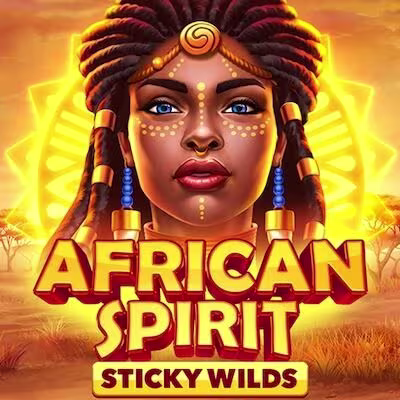 El logo de la African Spirit Sticky Wilds Maquina Tragamonedas