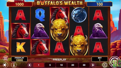 El logo de la Buffalos’s Wealth Hold And Win Maquina Tragamonedas