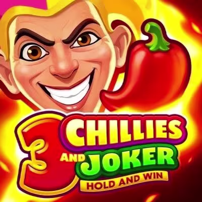 El logo de la 3 Chillies and Joker: Hold and Win Maquina Tragamonedas