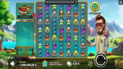 El logo de la Ovomon Maquina Tragamonedas