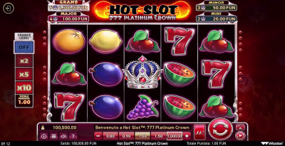 El logo de la Hot Slot: 777 Platinum Crown Maquina Tragamonedas