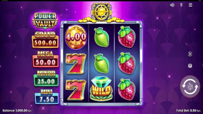El logo de la Power Vault Maquina Tragamonedas