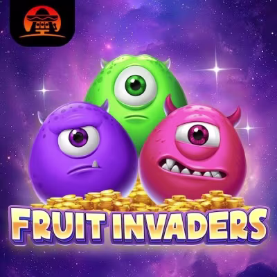 El logo de la Fruit Invaders Maquina Tragamonedas