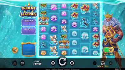 El logo de la Trident of Legends Maquina Tragamonedas