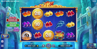 El logo de la Sea of Wealth: Hunt for Coins Maquina Tragamonedas