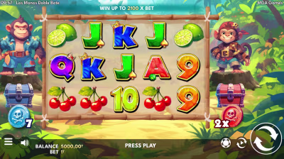 El logo de la Los Monos Doble Bote Maquina Tragamonedas