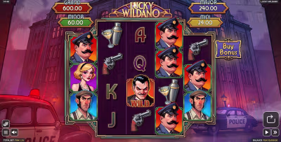 El logo de la Lucky Wildano Maquina Tragamonedas