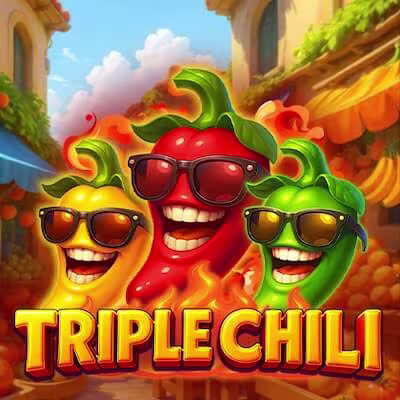 El logo de la Triple Chili Maquina Tragamonedas