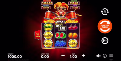 El logo de la Rockin’ Joker: Hold and Win Maquina Tragamonedas