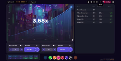 El logo de la Lightspeed 1000 x Maquina Tragamonedas