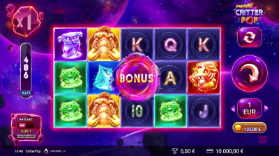 El logo de la Critter Pop Maquina Tragamonedas