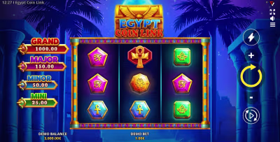 El logo de la Egypt Coin Link: Running Wins Maquina Tragamonedas