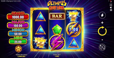 El logo de la Olympus Coin Link: Running Wins Maquina Tragamonedas