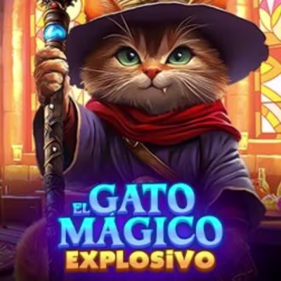 El logo de la The Explosive Wizard Cat Maquina Tragamonedas
