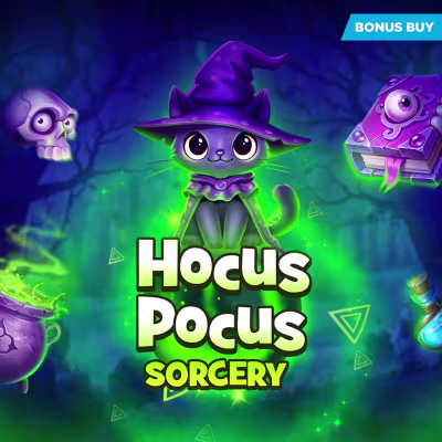 El logo de la Hocus Pocus Sorcery Maquina Tragamonedas