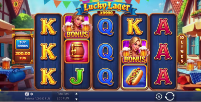 El logo de la Lucky Lager x9990 Maquina Tragamonedas