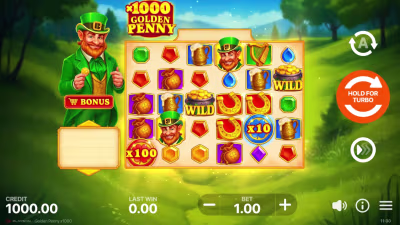El logo de la Golden Penny x1000 Maquina Tragamonedas