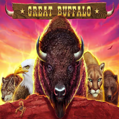 El logo de la Great Buffalo Maquina Tragamonedas