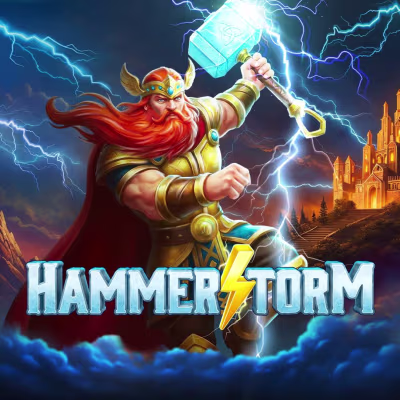El logo de la Hammerstorm Maquina Tragamonedas