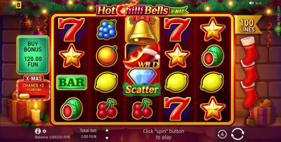 El logo de la Hot Chilli Bells 100 X-mas Edition Maquina Tragamonedas