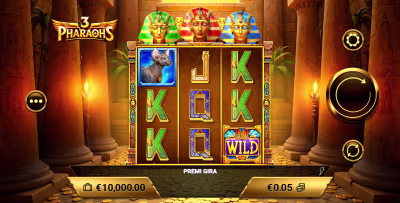 El logo de la 3 Pharaohs Maquina Tragamonedas