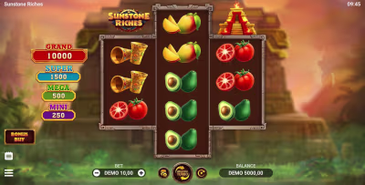 El logo de la Sunstone Riches Maquina Tragamonedas
