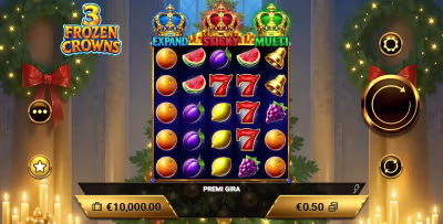 El logo de la 3 Frozen Crowns Maquina Tragamonedas