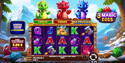 El logo de la 3 Magic Eggs Maquina Tragamonedas