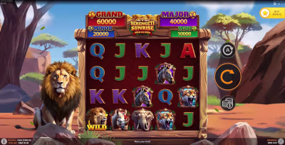 El logo de la Serengeti Sunrise Maquina Tragamonedas