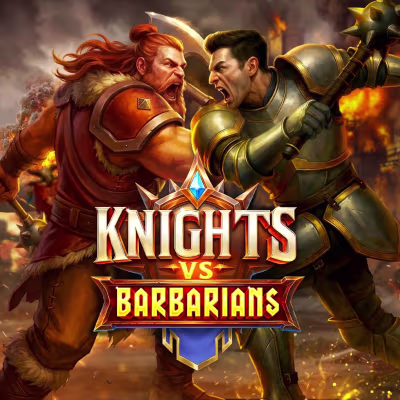 El logo de la Knights vs Barbarians Maquina Tragamonedas