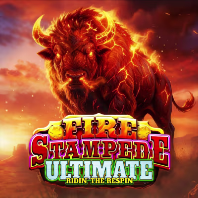 El logo de la Fire Stampede Ultimate Maquina Tragamonedas