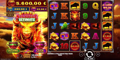 El logo de la Fire Stampede Ultimate Maquina Tragamonedas