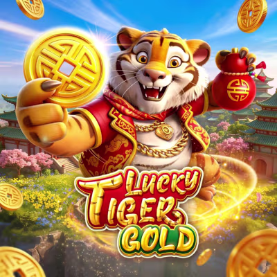 El logo de la Lucky Tiger Gold Maquina Tragamonedas