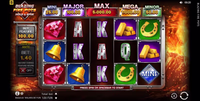 El logo de la Blazing Fire Pots Hold & Spin Maquina Tragamonedas