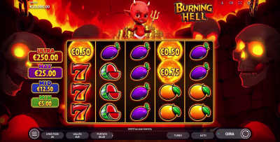 El logo de la Burning Hell Maquina Tragamonedas