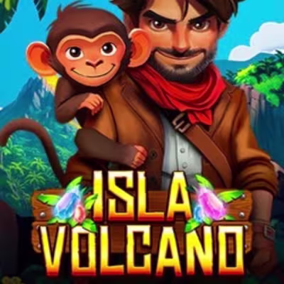 El logo de la Isla Volcano Maquina Tragamonedas